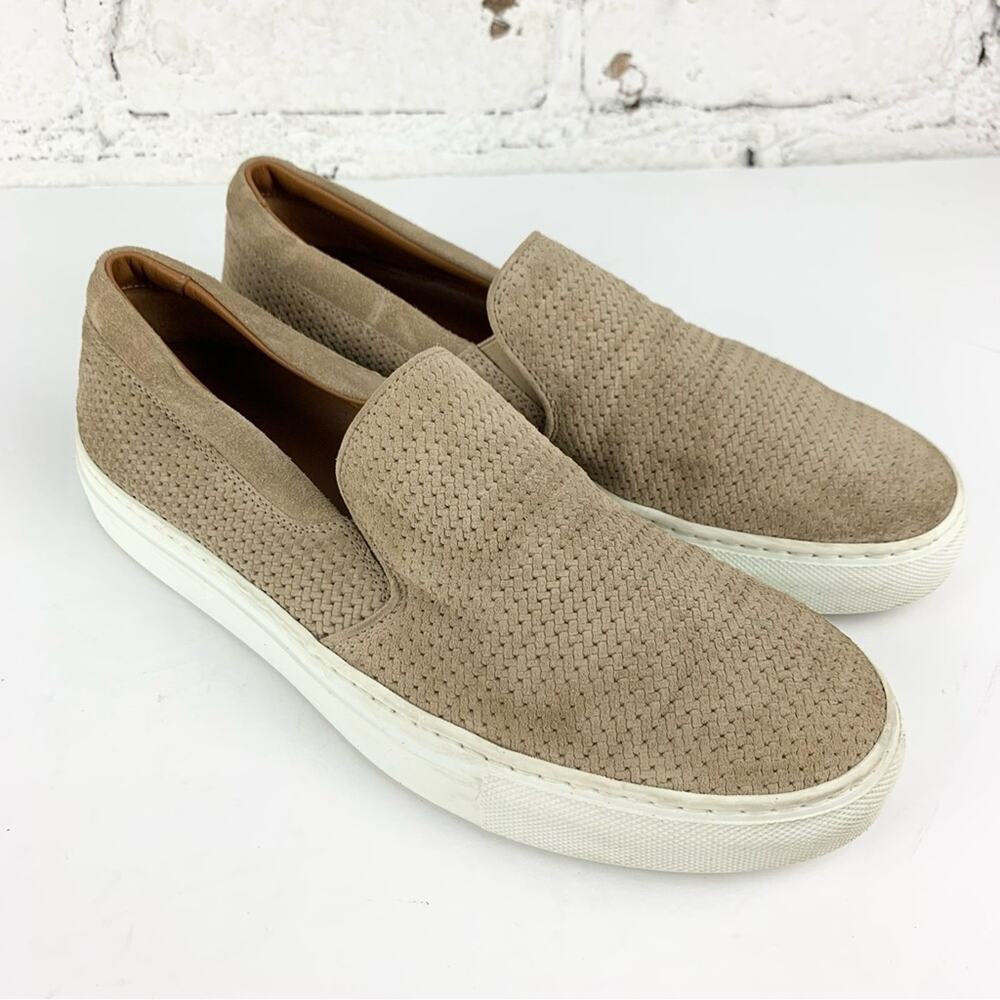 Aquatalia Alisha Slip On Loafer Suede Leather Italy Perforated Shoes 8.5